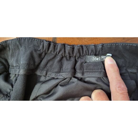 Talbots Slim Crop Curvy Women's 16W Black Flat Front Capri Pants - Picture 6 of 16